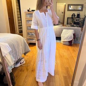 Loveshackfancy white cotton and lace maxi dress - size xs - nwt